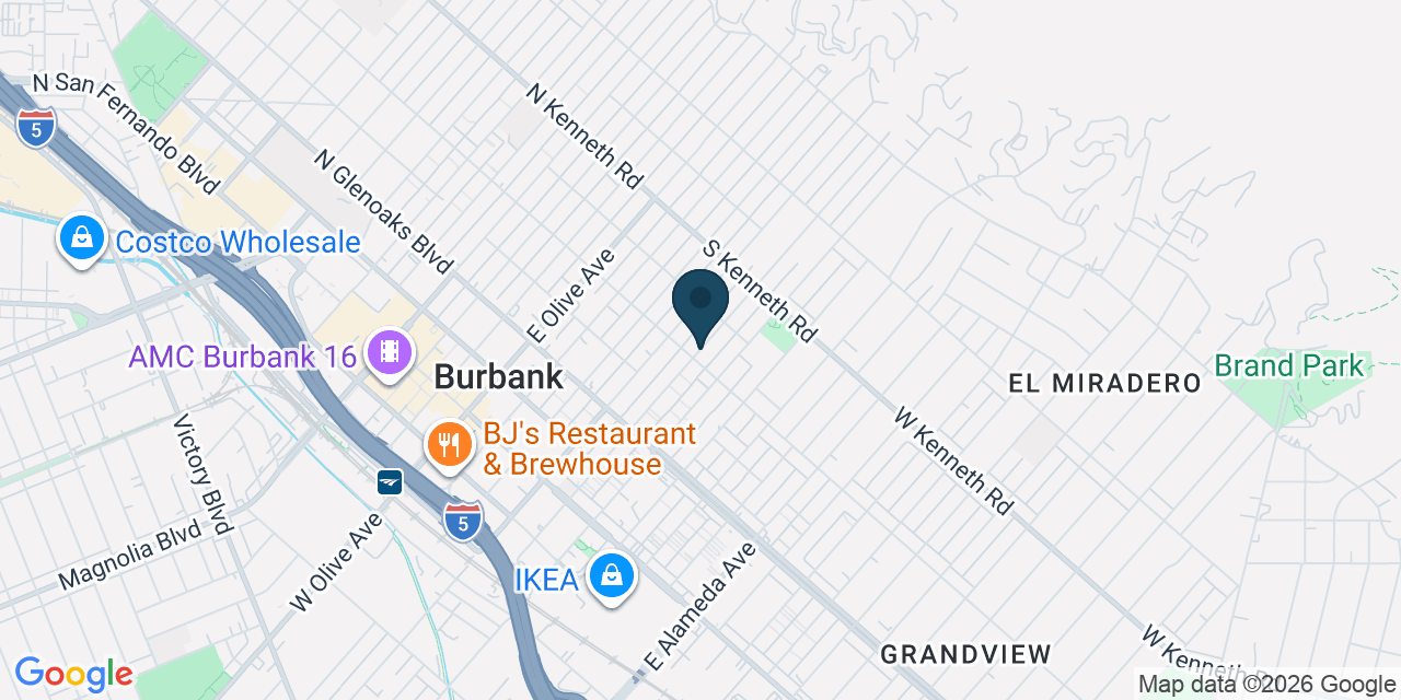 Map showing Burbank, Los Angeles County, CA