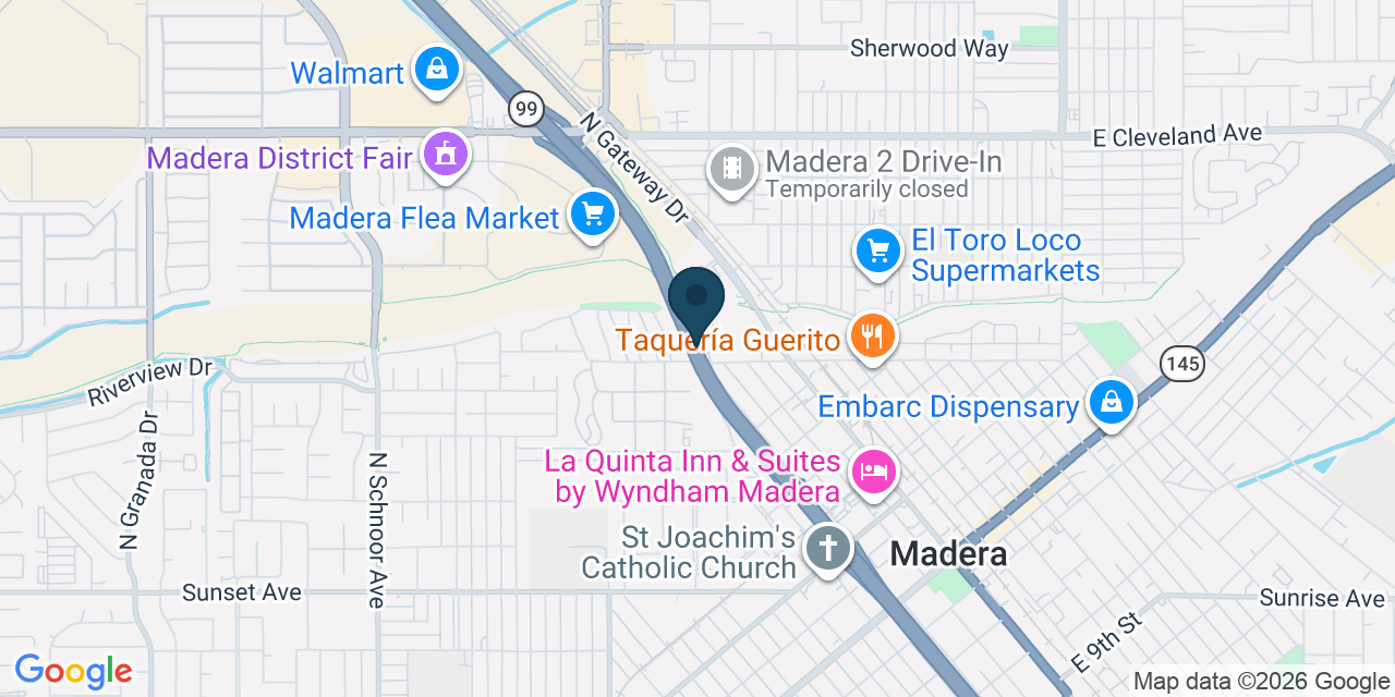 Map showing Madera, Madera County, CA