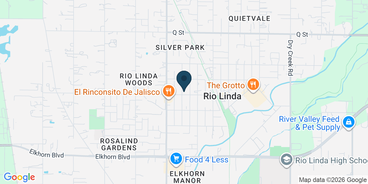 Map showing Rio Linda, Sacramento County, CA
