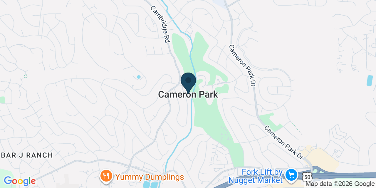 Map showing Cameron Park, El Dorado County, CA