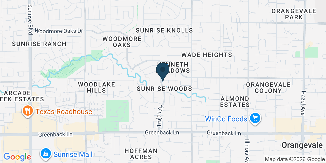 Map showing Orangevale, Sacramento County, CA