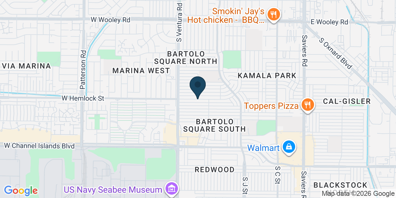 Map showing Oxnard, Ventura County, CA