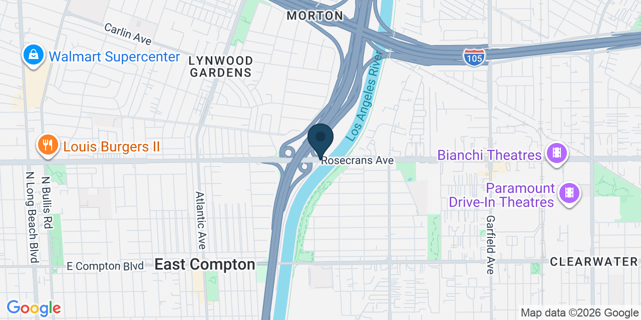 Map showing Paramount, Los Angeles County, CA