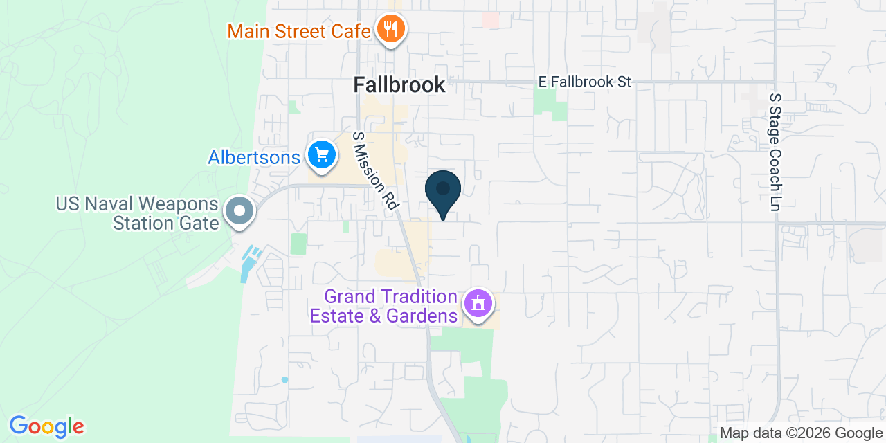 Map showing Fallbrook, San Diego County, CA