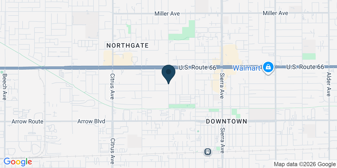 Map showing Fontana, San Bernardino County, CA