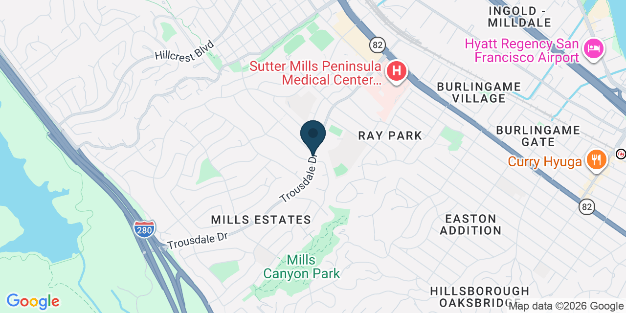 Map showing San Mateo County, CA