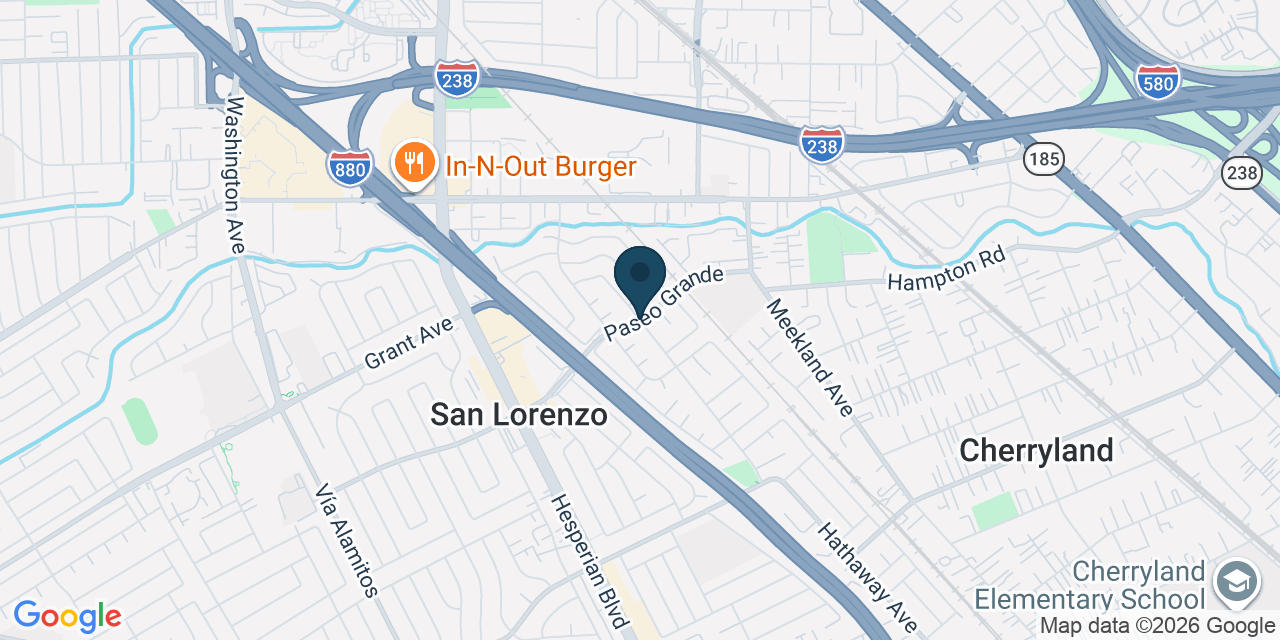 Map showing San Lorenzo, Alameda County, CA