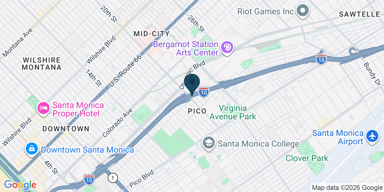 Map showing Santa Monica, Los Angeles County, CA