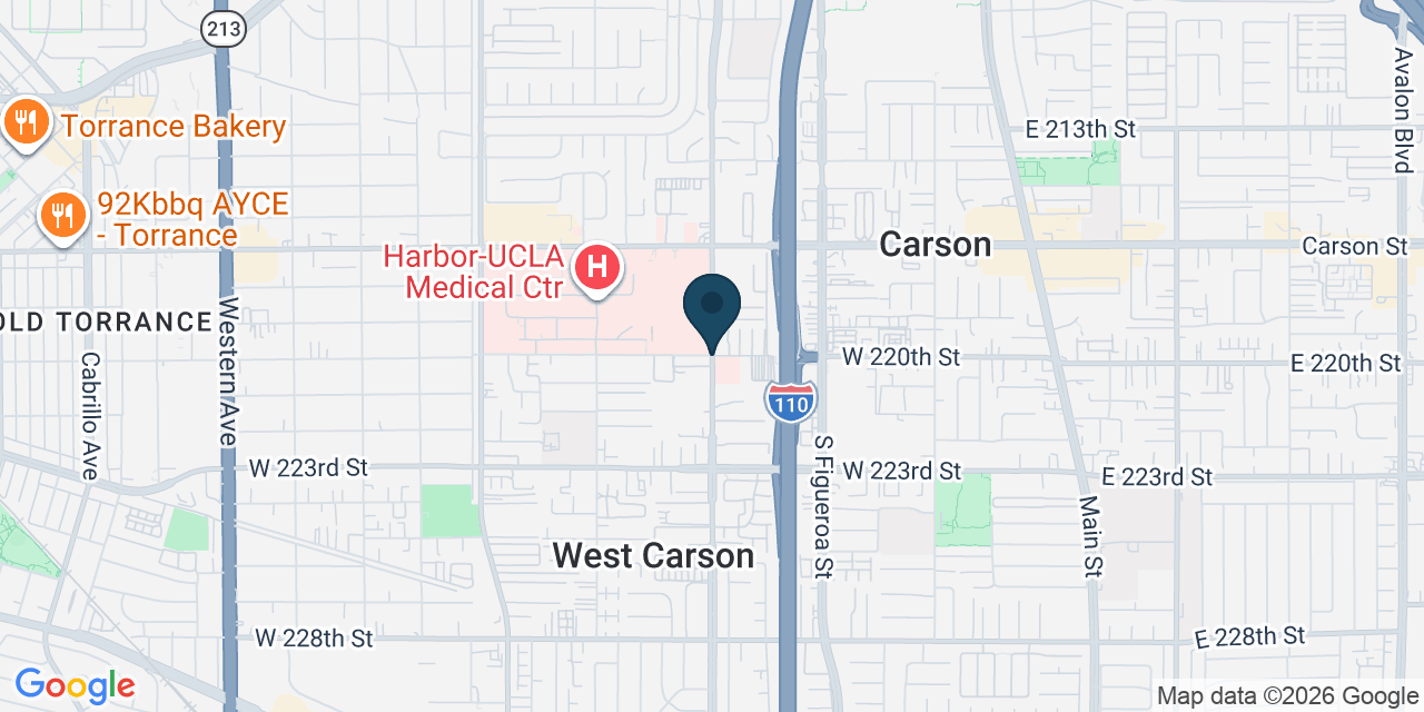 Map showing West Carson, Los Angeles County, CA