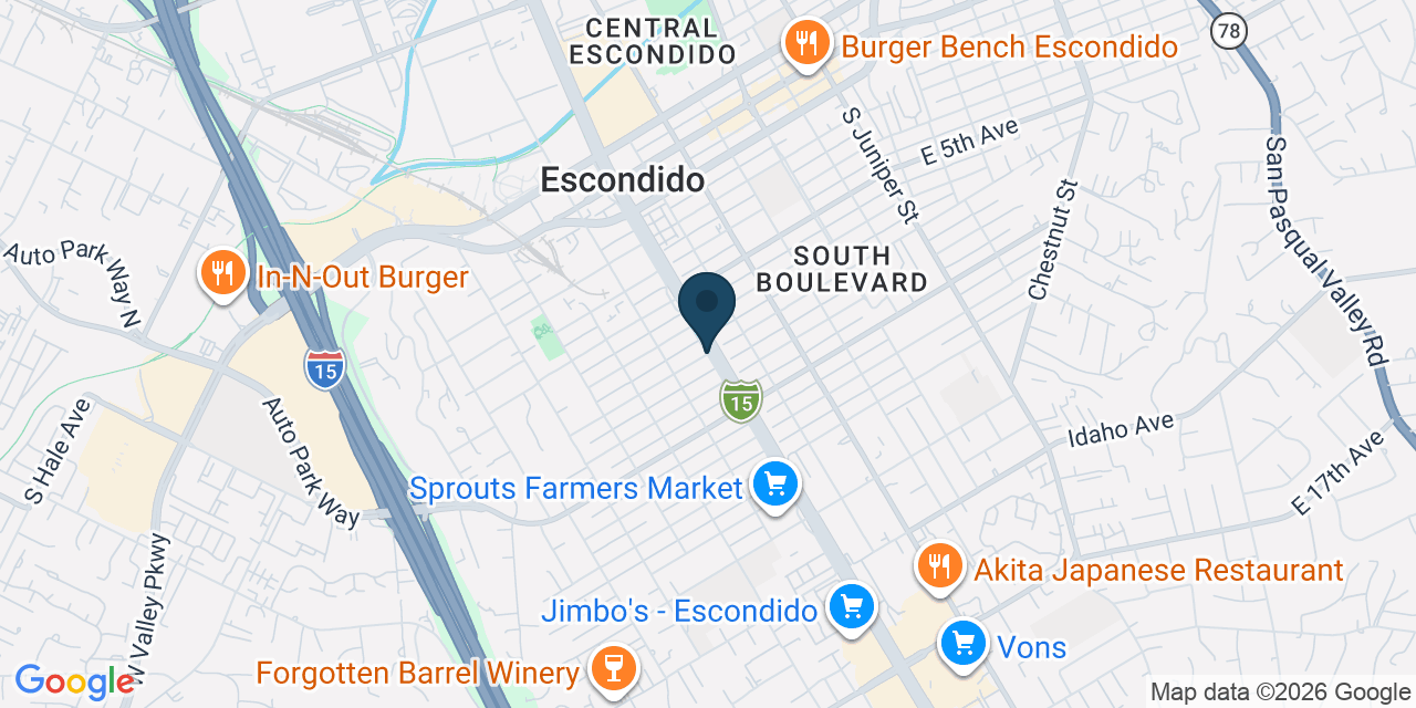 Map showing Escondido, San Diego County, CA