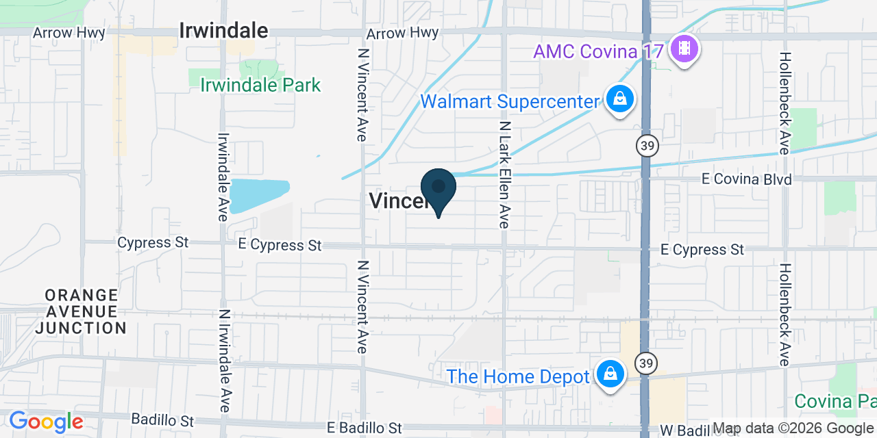 Map showing Covina, Los Angeles County, CA