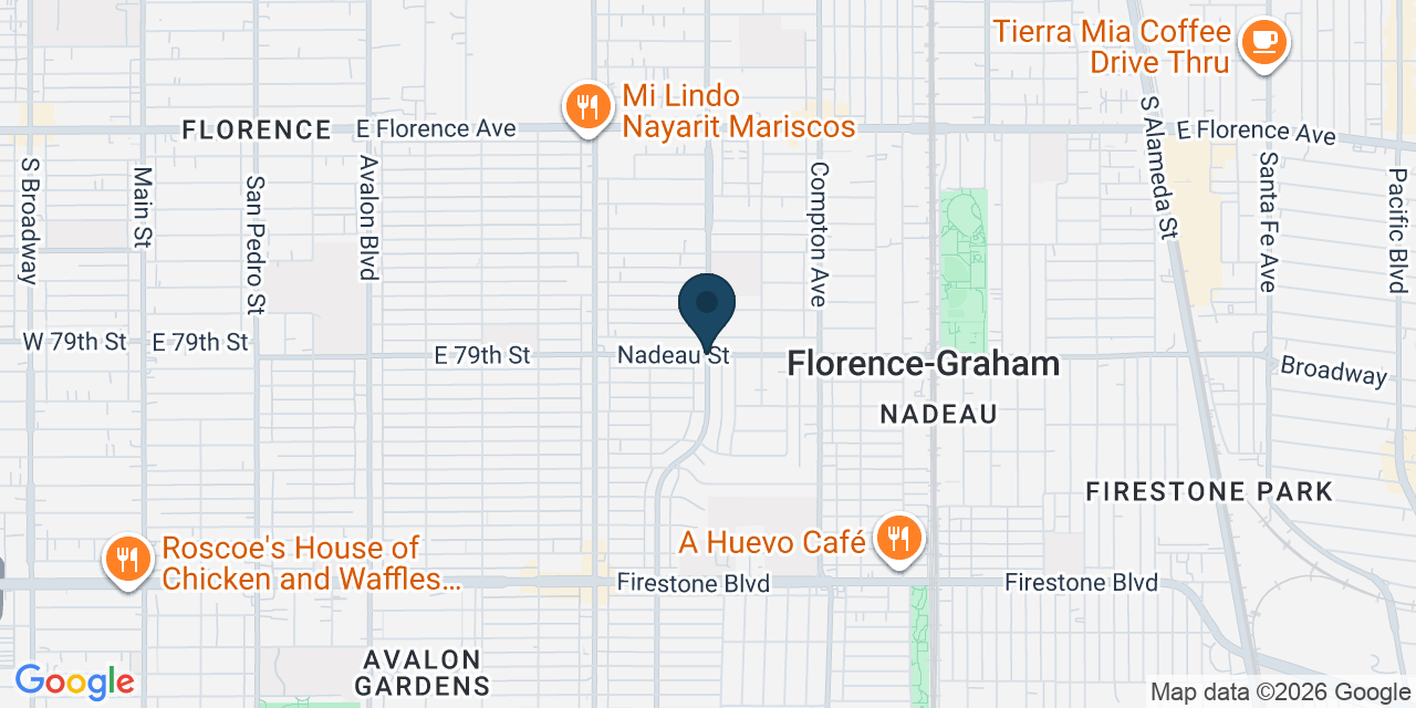 Map showing Florence-Graham, Los Angeles County, CA