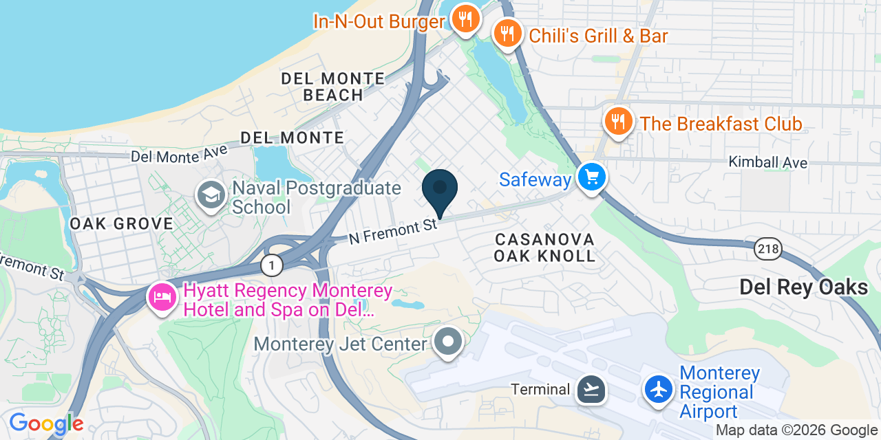 Map showing Monterey, Monterey County, CA