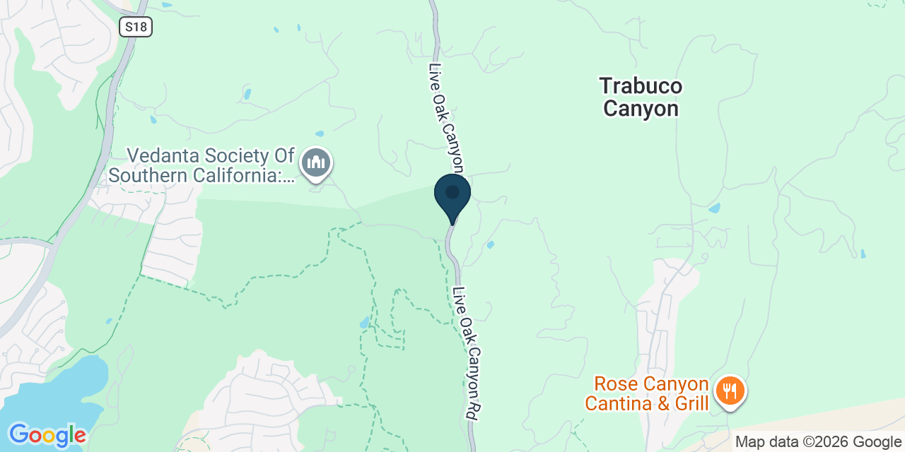 Map showing Trabuco Canyon, Orange County, CA