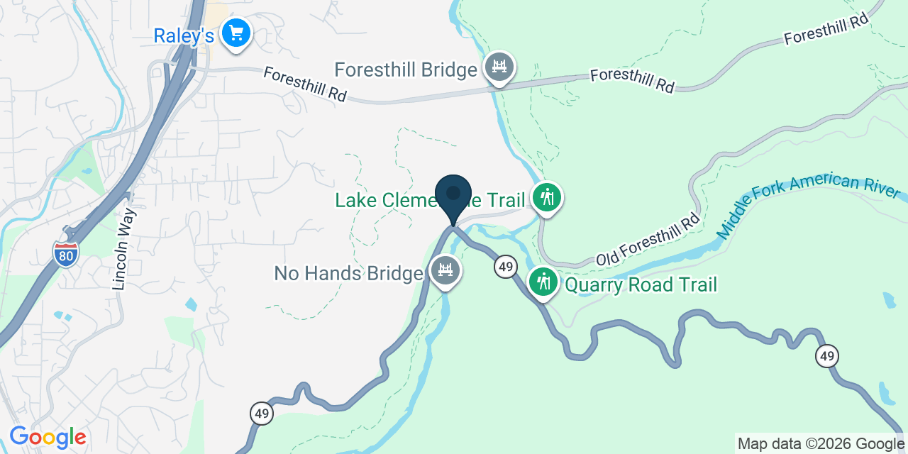 Map showing North Auburn, Placer County, CA