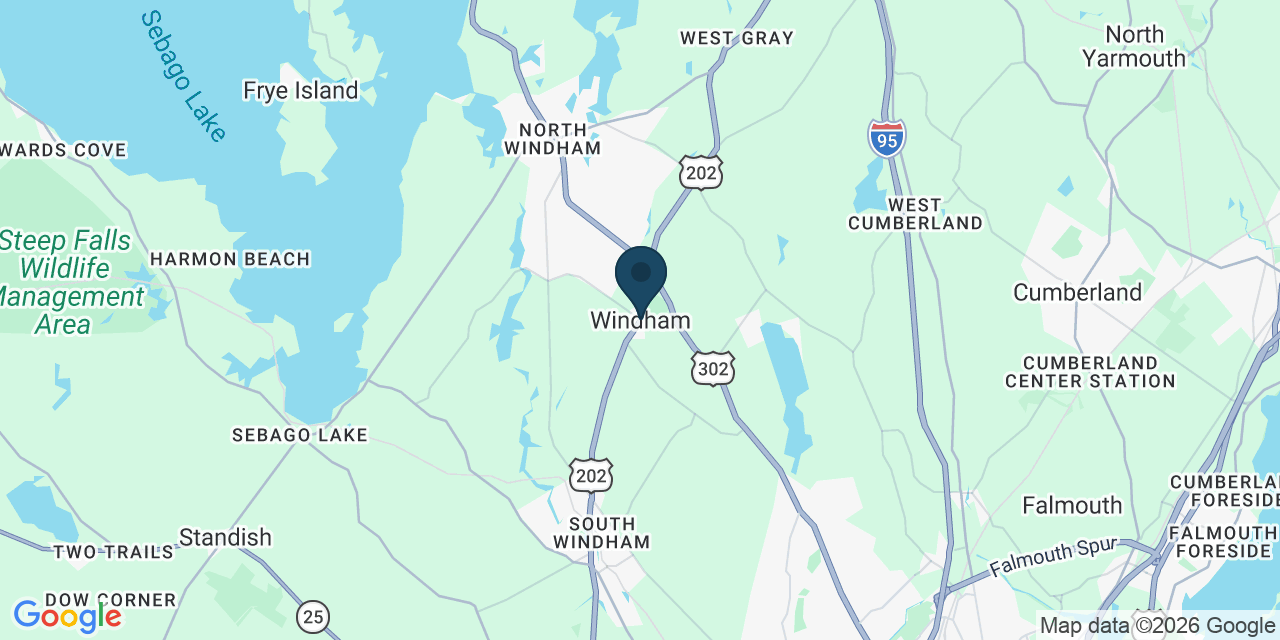 Map showing Windham, Cumberland County, ME