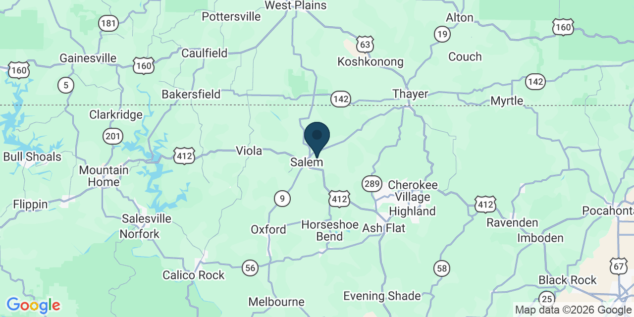 Map showing Fulton County, AR