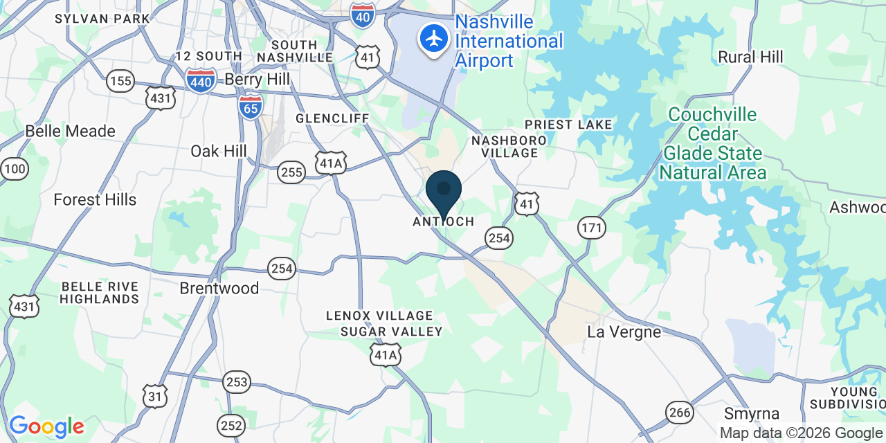 Map showing Antioch, Davidson County, TN
