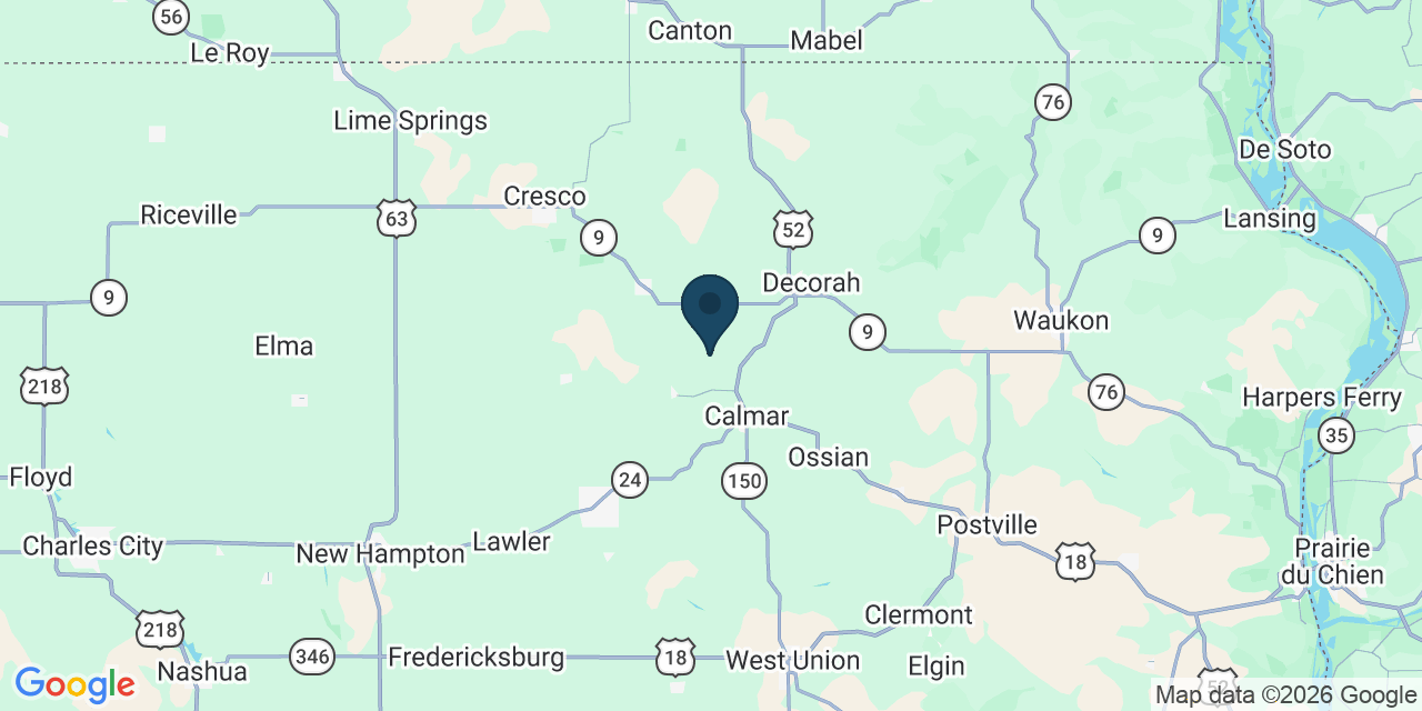 Map showing Winneshiek County, IA
