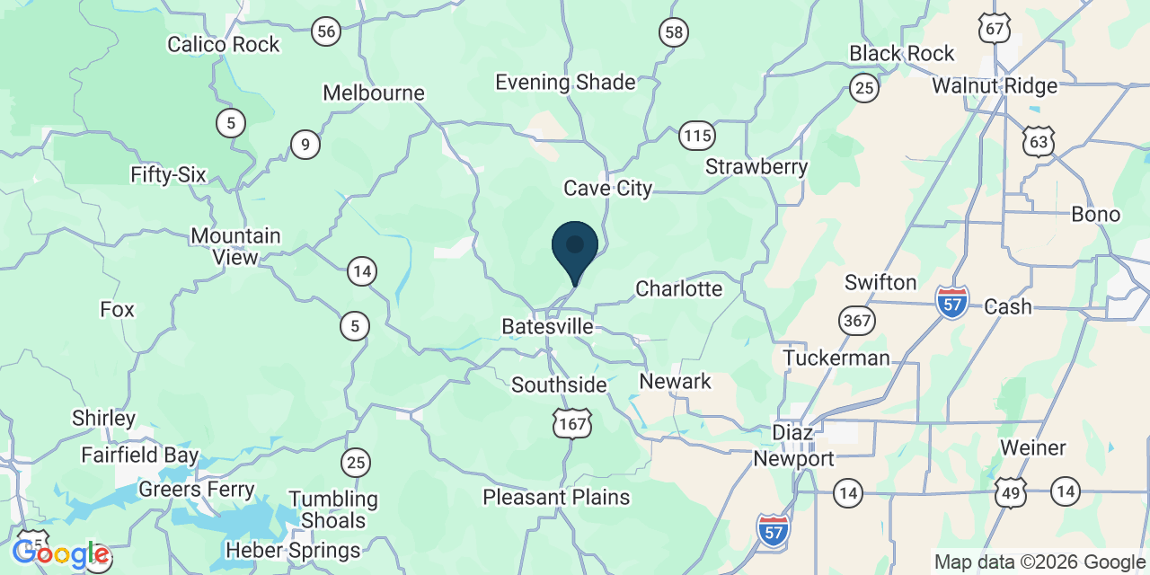 Map showing Independence County, AR