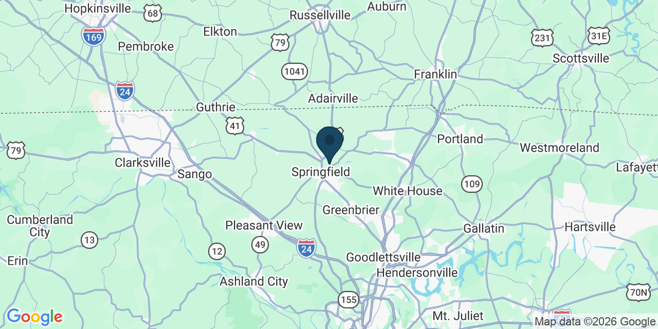 Map showing Robertson County, TN
