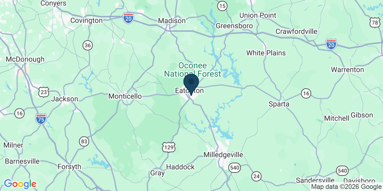 Map showing Putnam County, GA