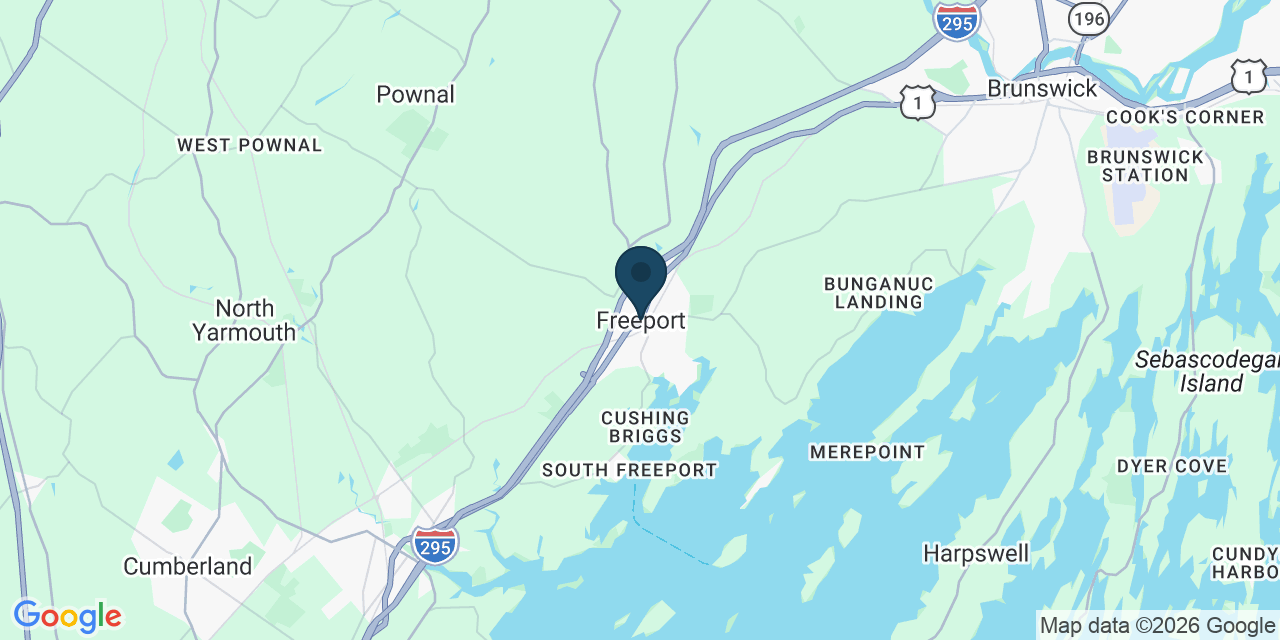 Map showing Freeport, Cumberland County, ME