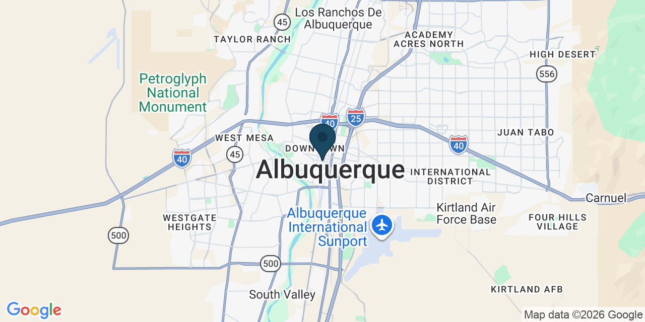 Map showing Albuquerque, Bernalillo County, NM