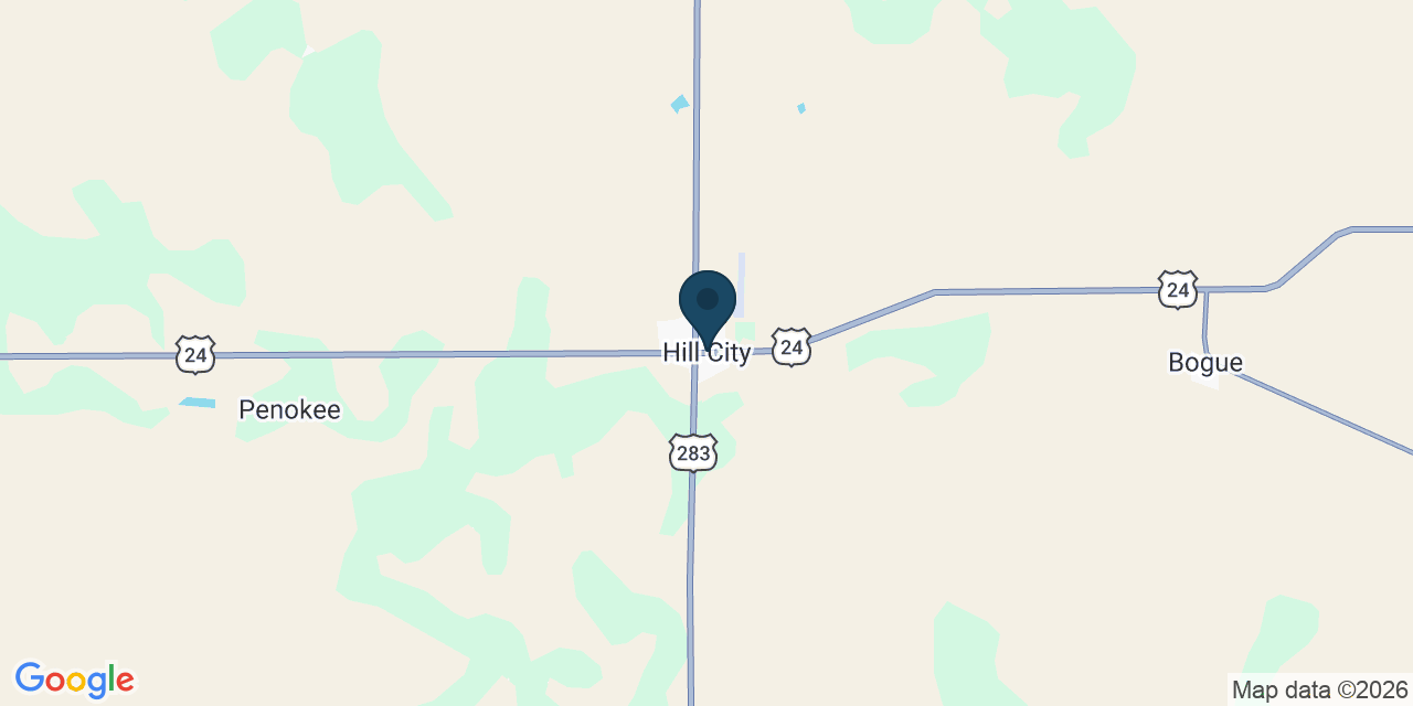 Map showing Hill City, Graham County, KS