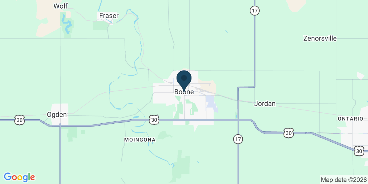 Map showing Boone, Boone County, IA