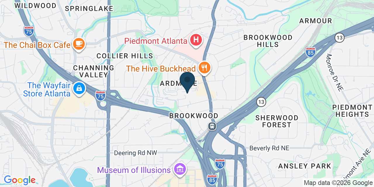 Map showing Atlanta, Fulton County, GA