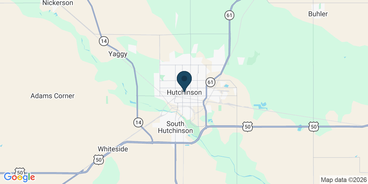 Map showing Hutchinson, Reno County, KS