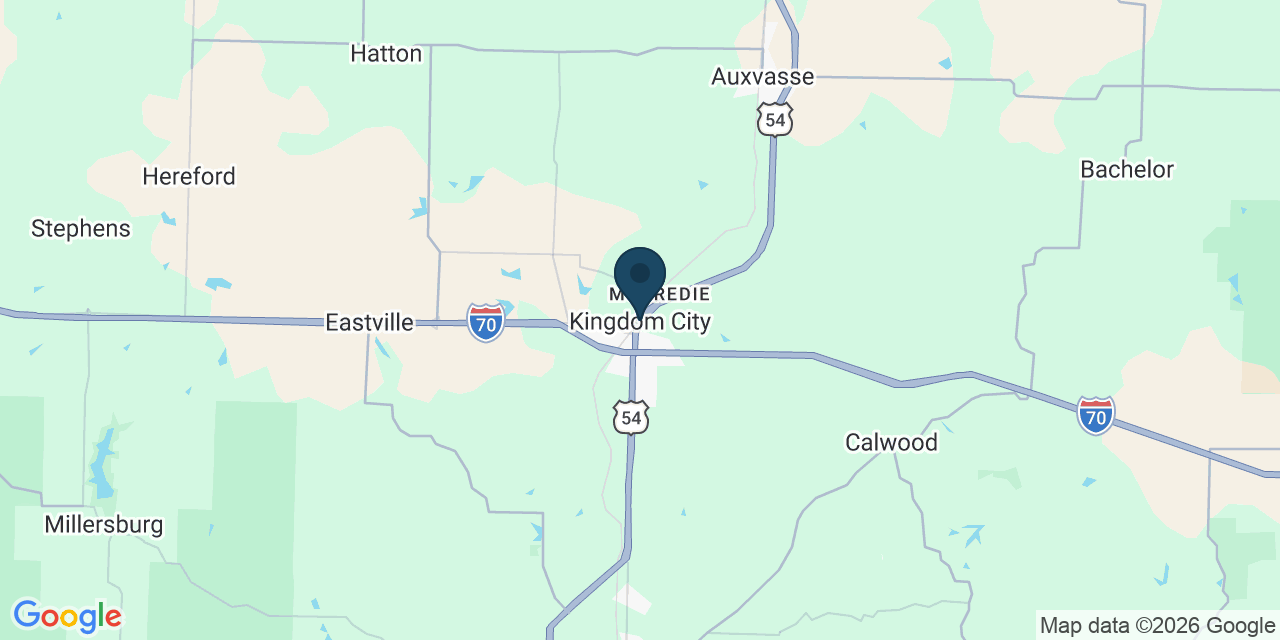 Map showing Kingdom City, Callaway County, MO