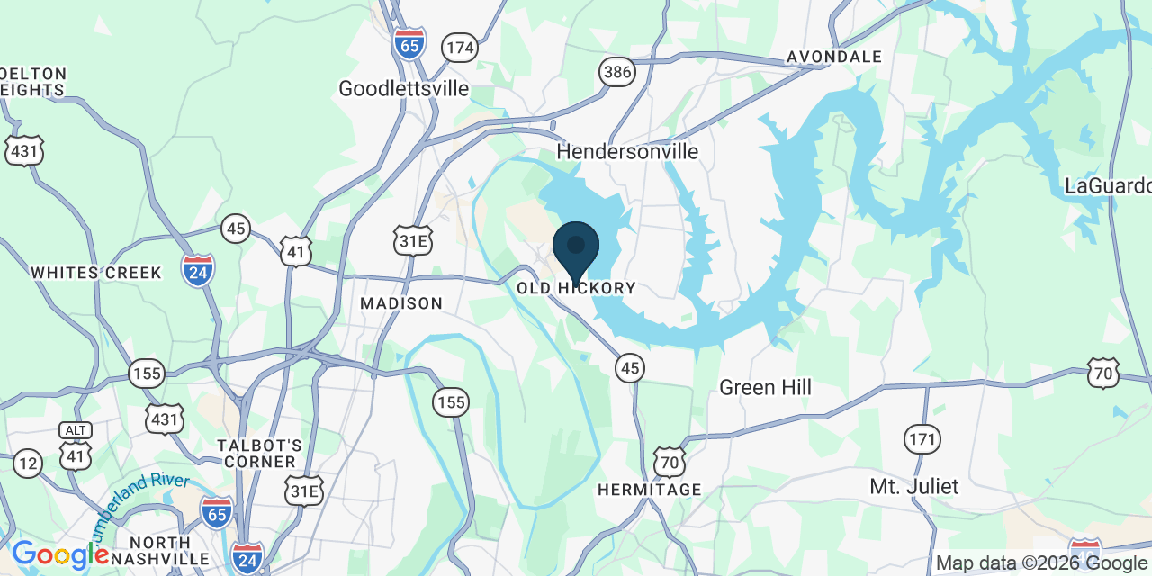 Map showing Old Hickory, Davidson County, TN