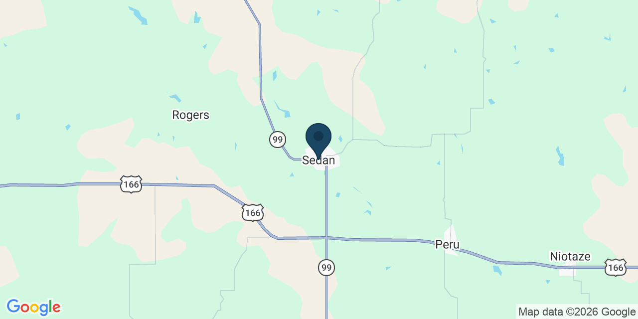 Map showing Sedan, Chautauqua County, KS