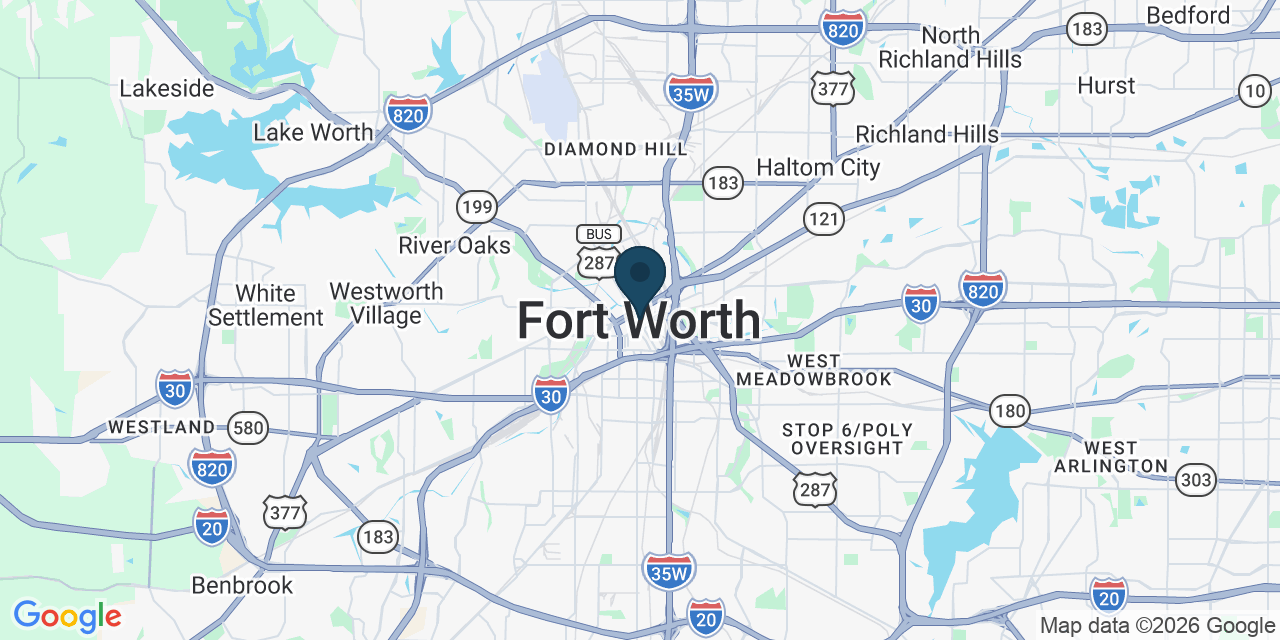 Map showing Fort Worth, Tarrant County, TX