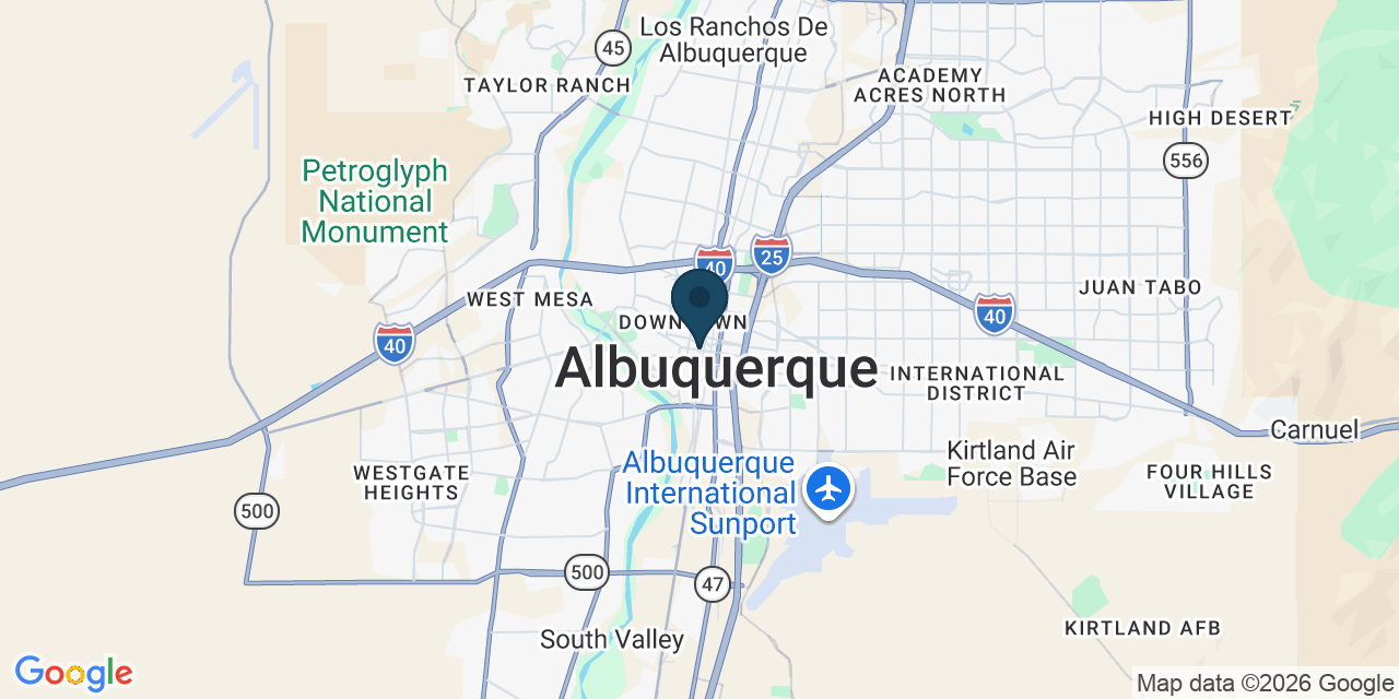 Map showing Albuquerque, Bernalillo County, NM
