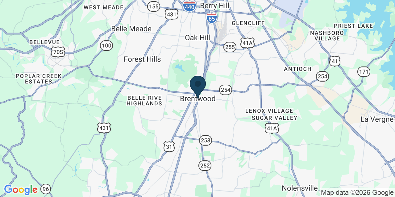 Map showing Brentwood, Williamson County, TN