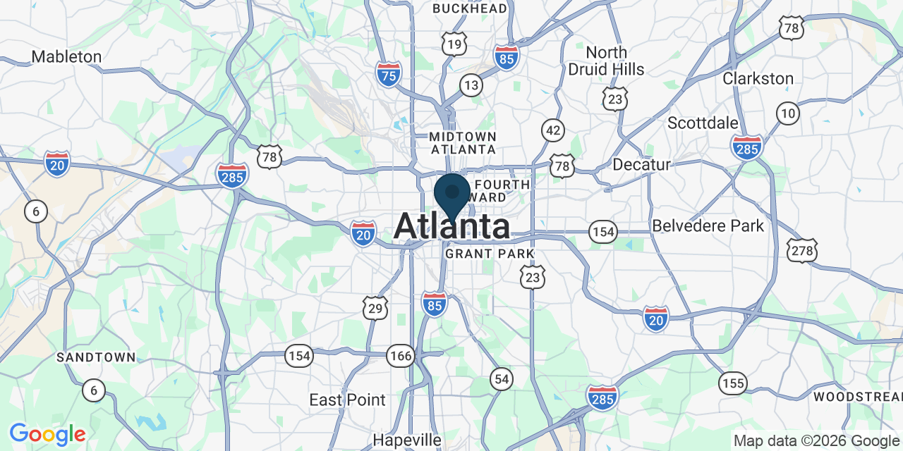 Map showing Atlanta, Fulton County, GA