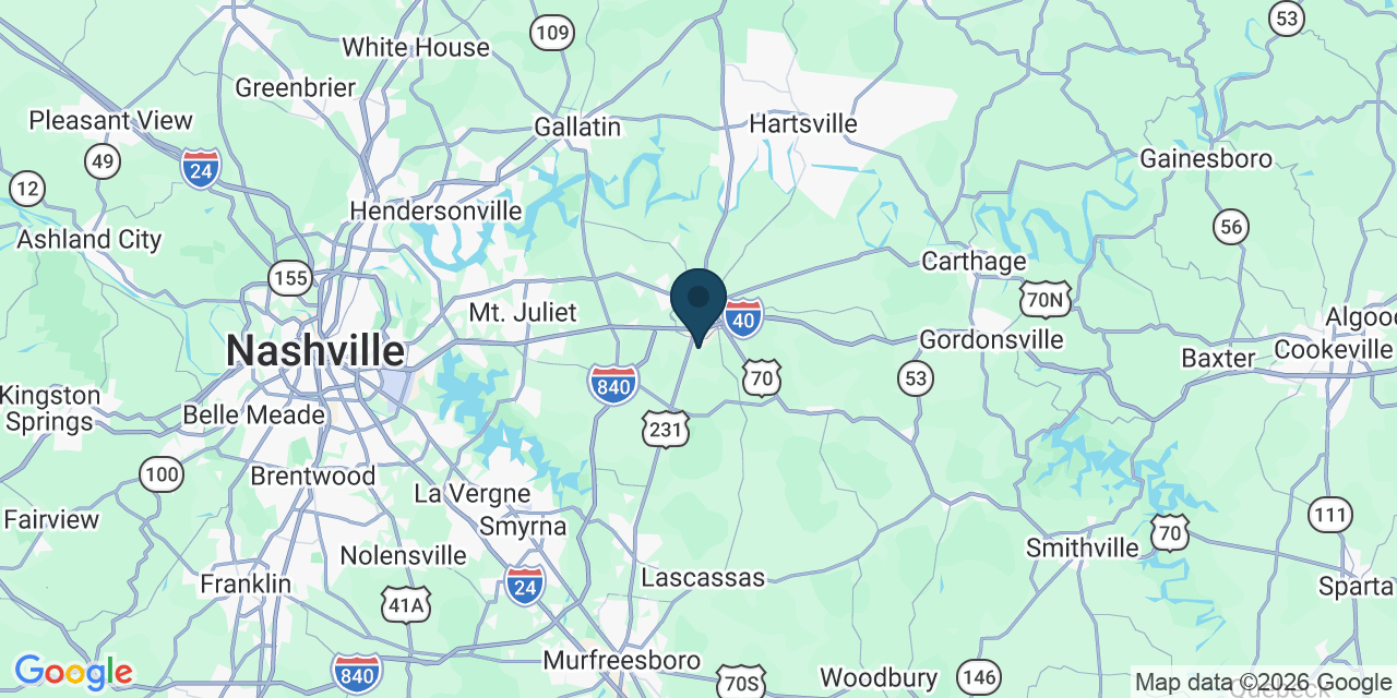 Map showing Wilson County, TN
