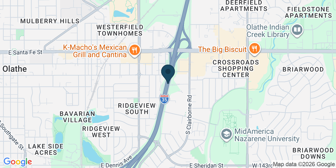 Map showing Olathe, Johnson County, KS