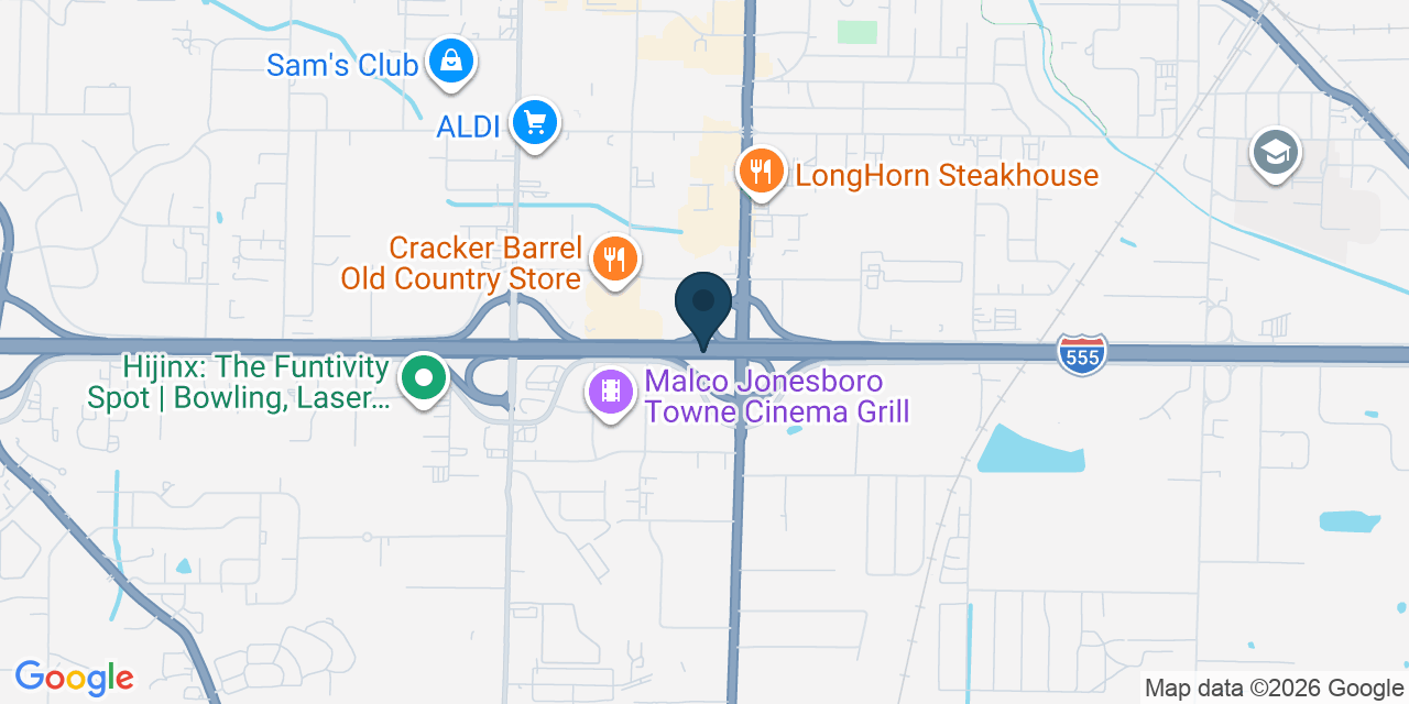 Map showing Jonesboro, Craighead County, AR