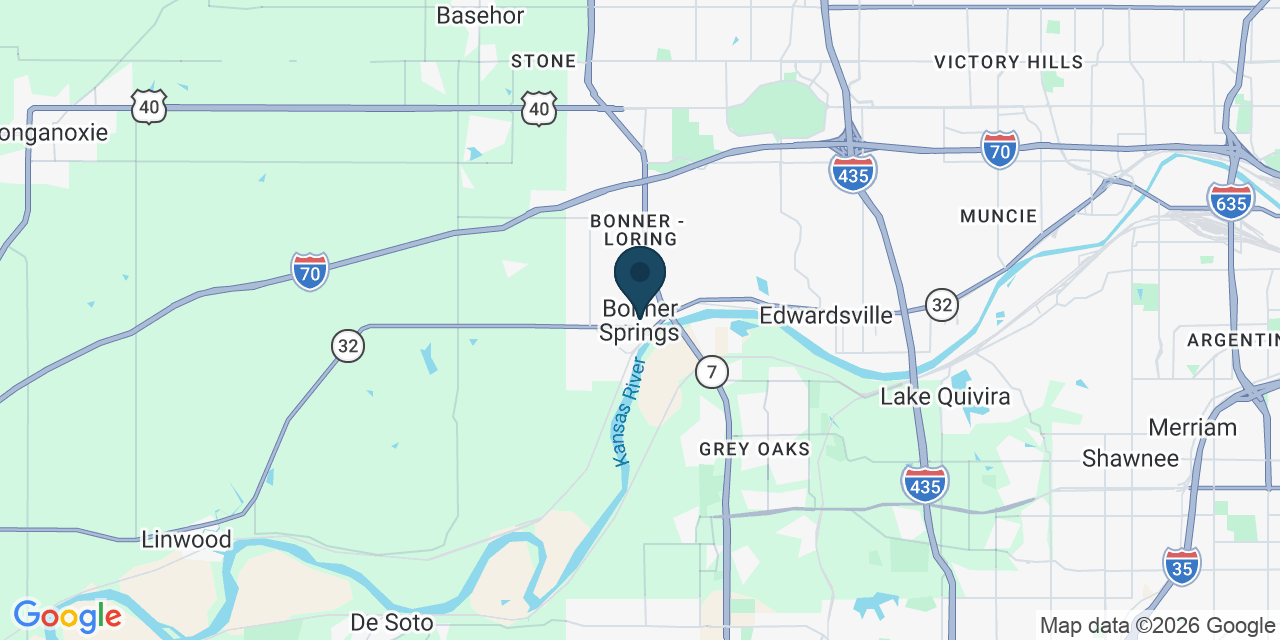Map showing Bonner Springs, Wyandotte County, KS
