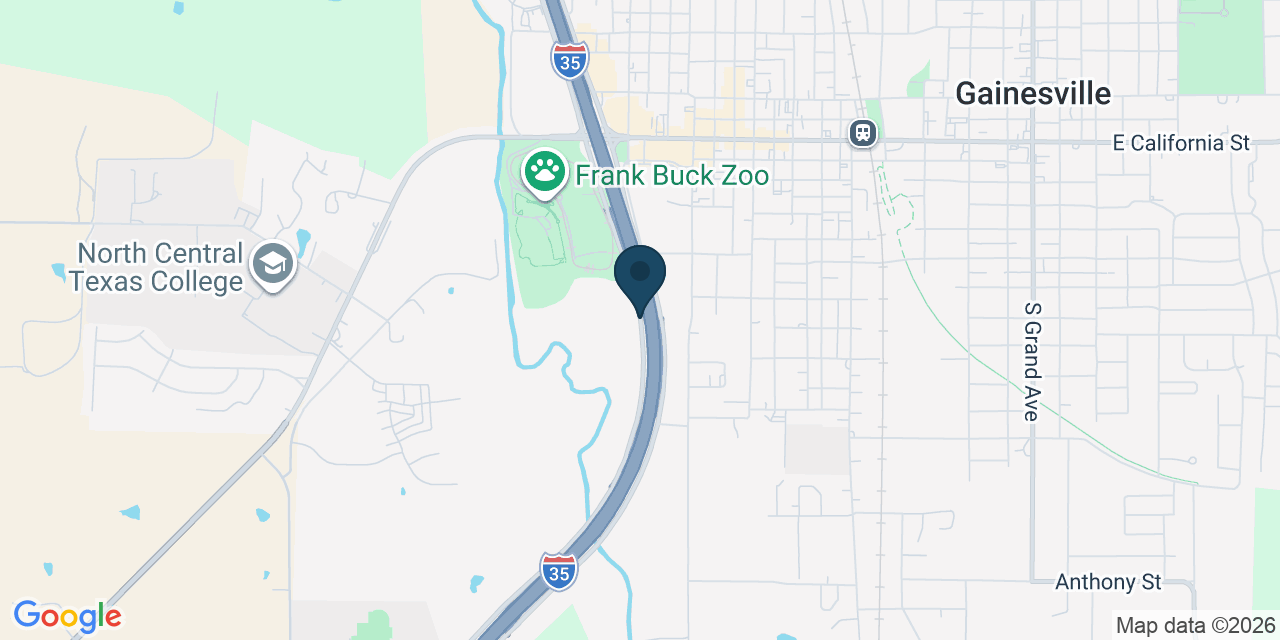 Map showing Sanger, Cooke County, TX