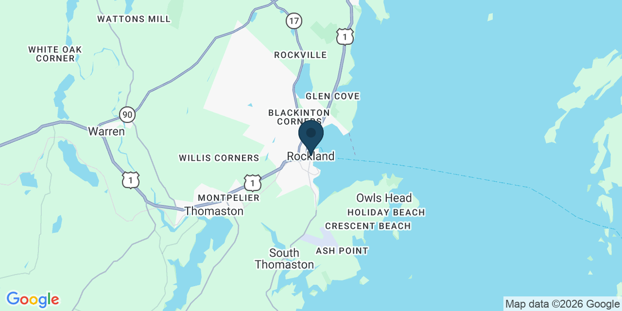 Map showing Rockland, Knox County, ME