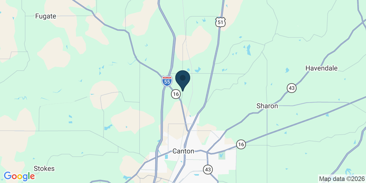 Map showing Clinton, Madison County, MS