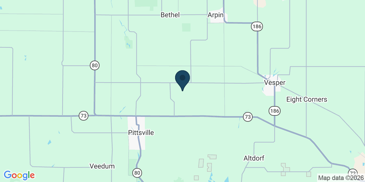 Map showing Corning, Wood County, WI