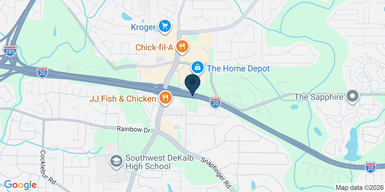 Map showing DeKalb County, GA