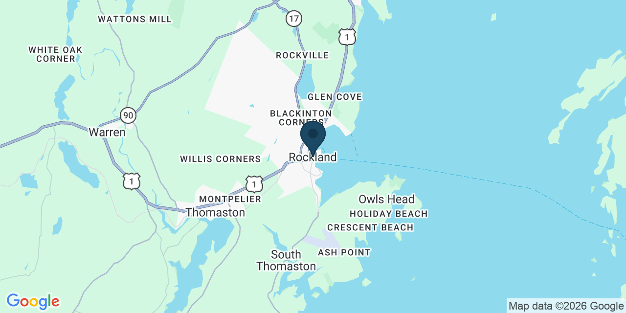 Map showing Rockland, Knox County, ME