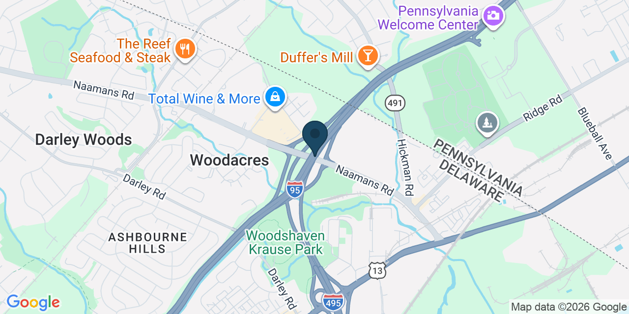 Map showing Wilmington, New Castle County, DE